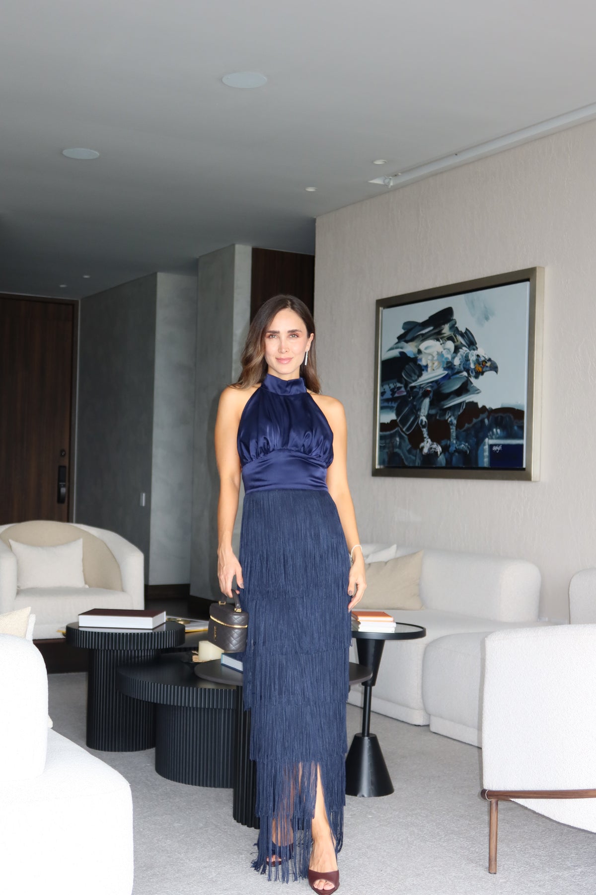 KALILA DRESS AZUL NAVY HALTER
