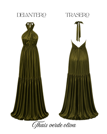 THAIS  VERDE OLIVA  DRESS