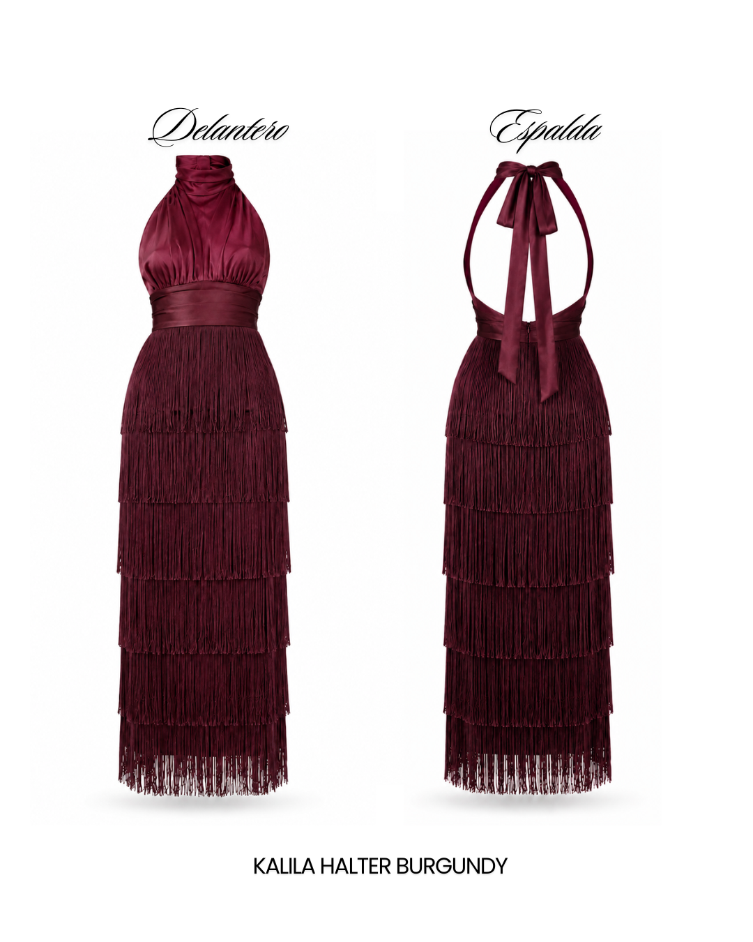 KALILA DRESS BURGUNDY HALTER