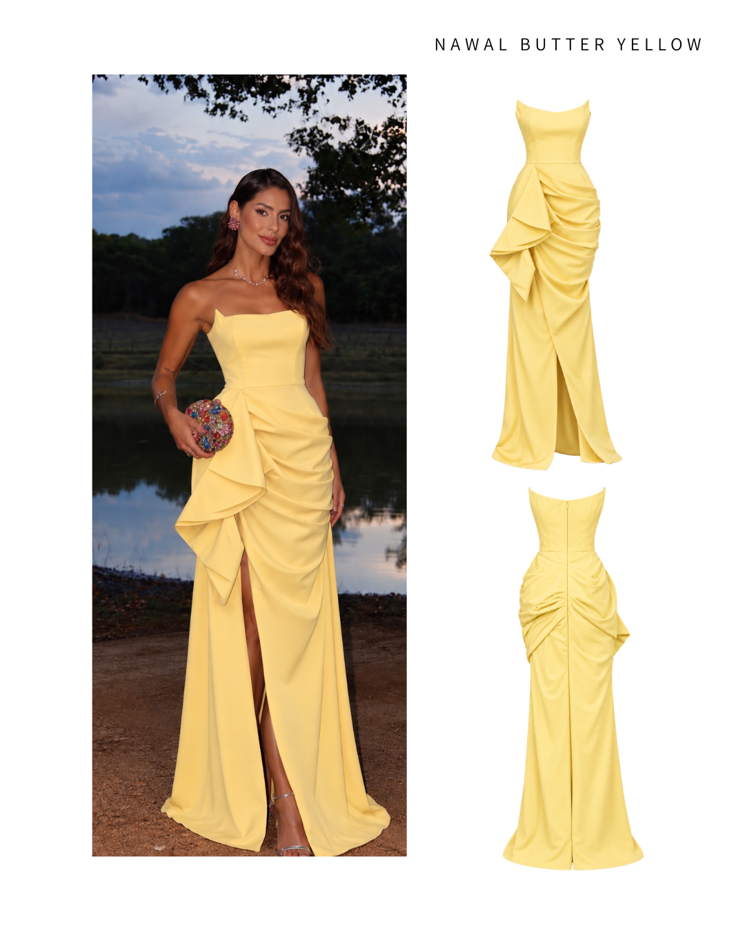 NAWAL BUTTER YELLOW DRESS