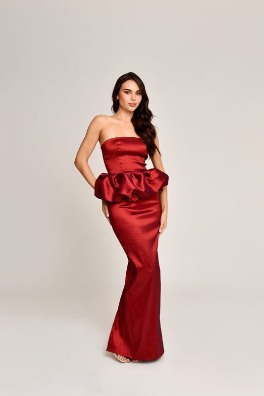 ABDARA GLAM BURGUNDY DRESS