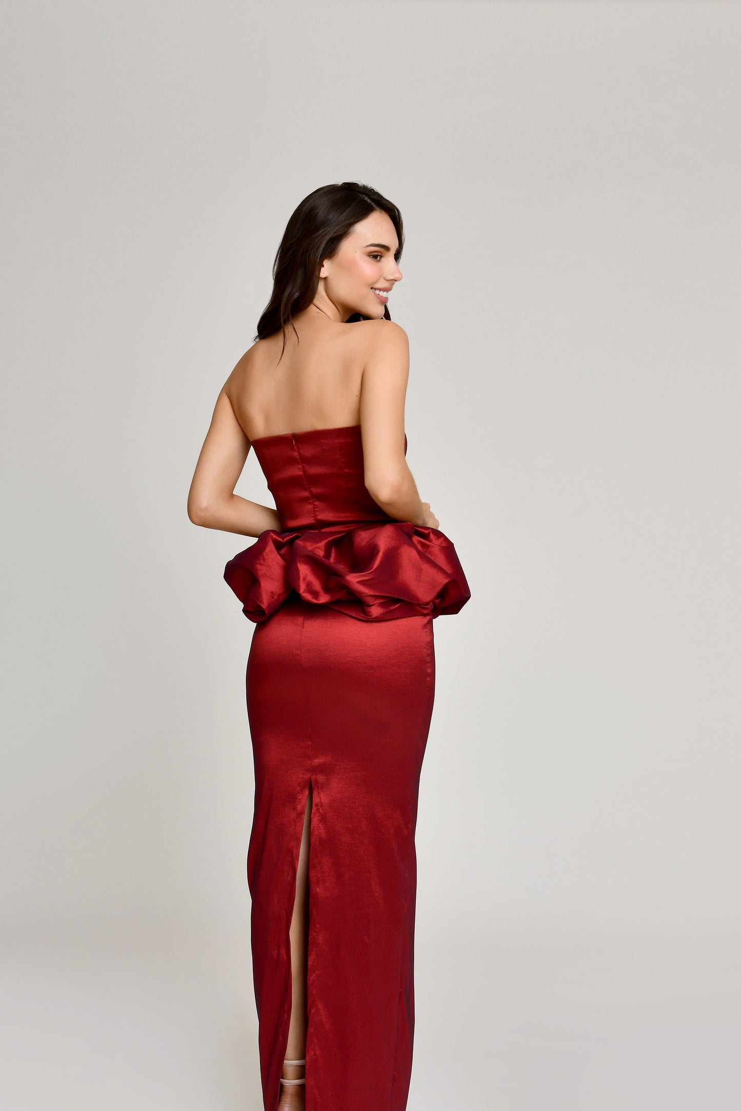 ABDARA GLAM BURGUNDY DRESS