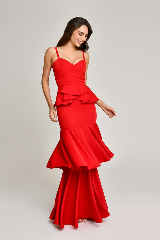 LAVANDA RED GLAM  DRESS