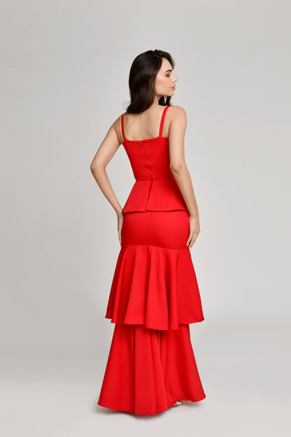 LAVANDA RED GLAM  DRESS